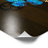 スチームパンクギアとブルーチョウ フォトプリント            (角)