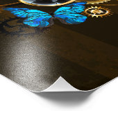 スチームパンクギアとブルーチョウ フォトプリント (角)