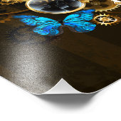 スチームパンクギアとブルーチョウ フォトプリント            (角)