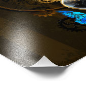 スチームパンクギアとブルーチョウ フォトプリント (角)