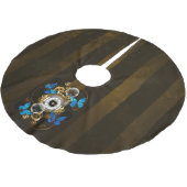 スチームパンクギアとブルーチョウ ブラッシュドポリエステルツリースカート (アングル)