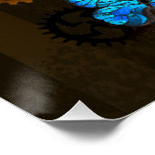 スチームパンクギアとブルーチョウ ポスター (コーナー)