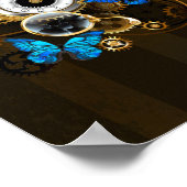 スチームパンクギアとブルーチョウ ポスター (角)