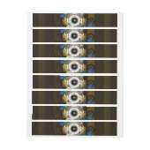 スチームパンクギアとブルーチョウ ラップアラウンドラベル (シート)