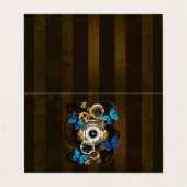 スチームパンクギアとブルーチョウ 名刺 (外部フラット)