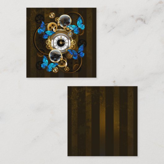 スチームパンクギアとブルーバターフライ 割引カード (正面/裏面)