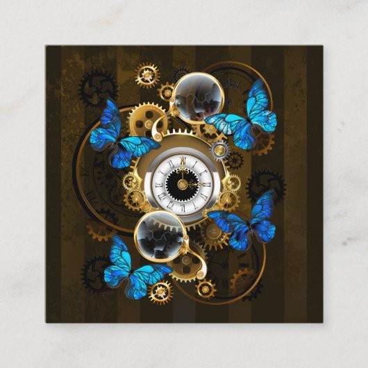 スチームパンクギアとブルーバターフライ 割引カード (正面)
