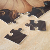 スチームパンクギアと白い花 ジグソーパズル (側面)