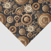 スチームパンクギアと花柄 薄葉紙 (詳細)