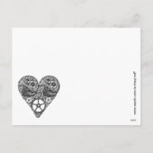 スチームパンクギアバレンタインハートウォーター結婚カラー シーズンポストカード (裏面)