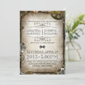 スチームパンクギアビクトリアンヴィンテージ結婚式の招待 招待状 (スタンド正面)