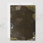 スチームパンクギアビクトリアンヴィンテージ結婚式の招待 招待状 (裏面)