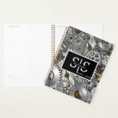 スチームパンクギアワークグランジシルバーブラウンバーンアウト プランナー手帳 (ディスプレー)