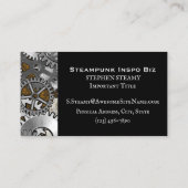 スチームパンクギアワークグランジシルバーブラウンバーンアウト 名刺 (裏面)