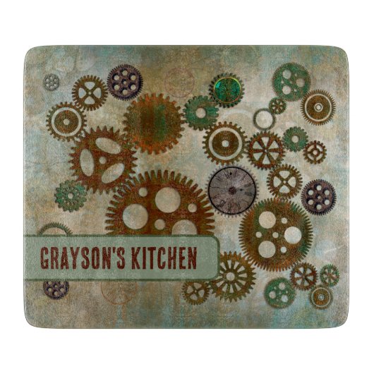 スチームパンクギアヴィンテージ カッティングボード (正面)