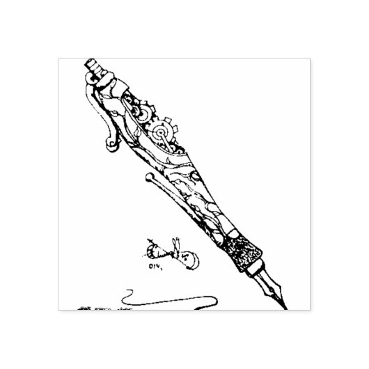 スチームパンクギア万年筆ゴム印 ラバースタンプ (インプリント)