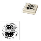 スチームパンクギア差出人住所スタンプ ラバースタンプ (押印)