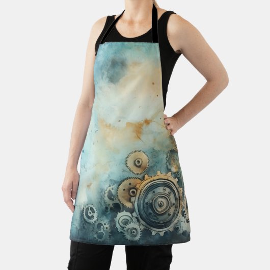 スチームパンクギア水彩 – 時計加工 エプロン (インサイチュ)