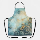スチームパンクギア水彩 – 時計加工 エプロン (正面)
