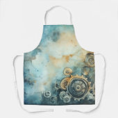 スチームパンクギア水彩 – 時計加工 エプロン (正面)