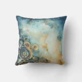 スチームパンクギア水彩 – 時計加工 クッション (裏面)