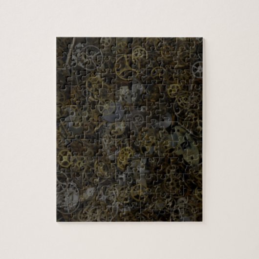 スチームパンクギア、コーグ、ウォッチパーツパターンプリント ジグソーパズル (縦)