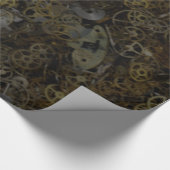 スチームパンクギア、コーグ、ウォッチパーツパターンプリント ラッピングペーパー (角)