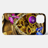 スチームパンクギア、宝石、蝶モノグラム Case-Mate iPhoneケース (裏面 (横))