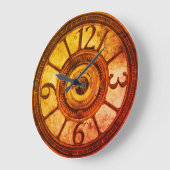 スチームパンクギア – 熱 – 丸時計 ラージ壁時計 (傾斜)