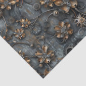 スチームパンクギア、金属の花のパターンの分離 薄葉紙 (詳細)