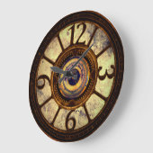 スチームパンクギア – 銅 – ラウンドウォールクロック ラージ壁時計 (傾斜)