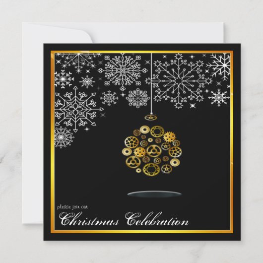 スチームパンククリスマスパーティー招待状 招待状 (正面)