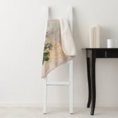 スチームパンクグラム |ピンクと金ゴールドのバラ素朴フローラ シェルパブランケット (インサイチュ)