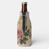 スチームパンクグラム |ピンクと金ゴールドのバラ素朴フローラ ボトルクーラー (ボトル裏面)