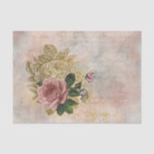 スチームパンクグラム |ピンクと金ゴールドのバラ素朴フローラ 薄葉紙 (正面)
