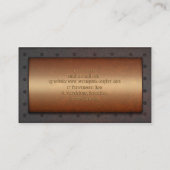 スチームパンクグランジリベット真鍮モノグラムプレート 名刺 (裏面)