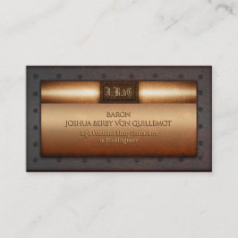 スチームパンクグランジリベット真鍮モノグラムプレート 名刺