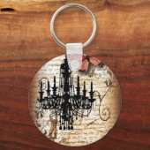 スチームパンクゴシックバタフライパリスヴィンテージシャンデリア キーホルダー (正面)