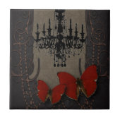 スチームパンクゴシックバタフライパリスヴィンテージシャンデリア タイル (正面)
