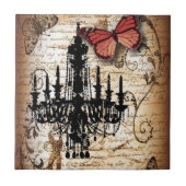 スチームパンクゴシックバタフライパリスヴィンテージシャンデリア タイル (正面)