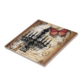 スチームパンクゴシックバタフライパリスヴィンテージシャンデリア タイル (側面)