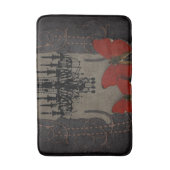 スチームパンクゴシックバタフライパリスヴィンテージシャンデリア バスマット (正面縦)