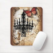 スチームパンクゴシックバタフライパリスヴィンテージシャンデリア マウスパッド (マウス)
