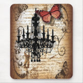 スチームパンクゴシックバタフライパリスヴィンテージシャンデリア マウスパッド (正面)