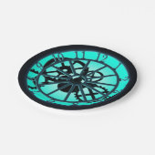 スチームパンクゴシック鉄工時計目に見えるギア ペーパープレート (アングル)