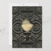 スチームパンクゴールデンホットエアバルーンフローラ誕生日I 招待状 (裏面)