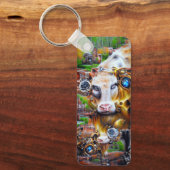 スチームパンクサイバー牛 キーホルダー (正面)