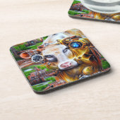 スチームパンクサイバー牛 コースター (左側)