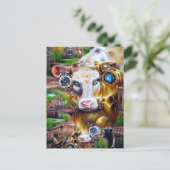 スチームパンクサイバー牛 ポストカード (スタンド正面)