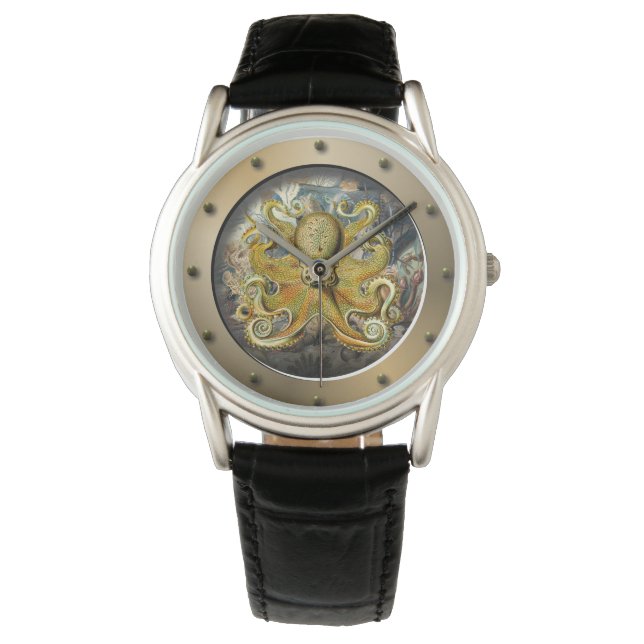 スチームパンクサブマリンポルトホールタコ 腕時計 (正面)